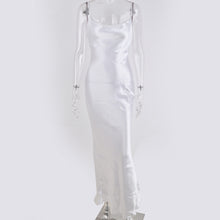 Load image into Gallery viewer, 2022 Sexy Spaghetti Strap Backless Summer Dress Women Satin Lace Up Trumpet Long Dress Elegant  Party Dresses