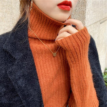Load image into Gallery viewer, 2022 Spring Women's Turtleneck Sweaters for Women Crop Sweater Fashion Khaki Black Basic Pull Vintage Femme Knit Top Jumper
