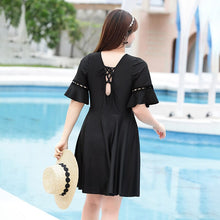 Load image into Gallery viewer, 2023 Plus Size One Piece Swimwear Women Swimming Costume Swimsuit with Skirt Black Bathing Suit Swimdress 9XL Swim Clothing