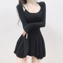 Load image into Gallery viewer, A-Line Dresses Woman Korean Fashion Spring Summer Dress Suit+Tops 2 Piece Sets Match Mini Robes Tunic Ruffle Sexy Mini Dress
