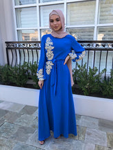 Load image into Gallery viewer, Abaya Dubai Eid Mubarak Women's Muslim Long Skirt  Nail Bead Splicing Embroidered Big Dress Middle East Dresses For Women