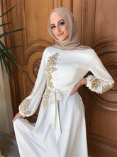 Load image into Gallery viewer, Abaya Dubai Eid Mubarak Women's Muslim Long Skirt  Nail Bead Splicing Embroidered Big Dress Middle East Dresses For Women
