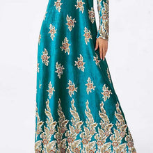 Load image into Gallery viewer, Abaya Kimono Dignified Plus Size Women's Comfortable Gold Velvet Bronzing Plant Print Muslim Long Skirt Habaya Dubai 2021