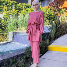 Load image into Gallery viewer, Aid Mubarek Two-pieces Muslim Sets Abaya Turkey Hijab Dress Caftan Kaftans Islam Clothing Abayas For Women Musulman Ensembles