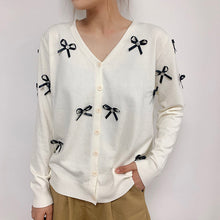 Load image into Gallery viewer, Autumn Winter Elegant Cardigan Sweaters Women Bow Knit Designer Harajuku Cardigan 2021 Long Sleeve Korean Fashion Chic Clothing