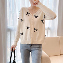 Load image into Gallery viewer, Autumn Winter Elegant Cardigan Sweaters Women Bow Knit Designer Harajuku Cardigan 2021 Long Sleeve Korean Fashion Chic Clothing