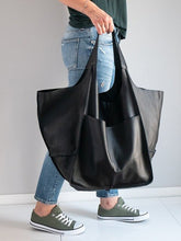 Load image into Gallery viewer, Casual Soft Large Capacity Tote Women Handbags Designer Aged Metal Look Luxury Pu Leather Shoulder Bag Retro Big Shopper Purses