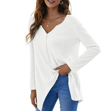 Load image into Gallery viewer, Casual Women's Sweater Autumn Winter Warm Sexy V-Neck  Irregular Hem Loose Oversized Lady Sweaters Knitted Pullover Top Femme