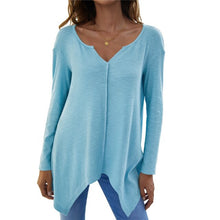 Load image into Gallery viewer, Casual Women's Sweater Autumn Winter Warm Sexy V-Neck  Irregular Hem Loose Oversized Lady Sweaters Knitted Pullover Top Femme