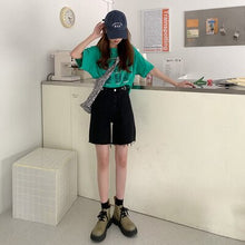 Load image into Gallery viewer, Cost-Effective 2021 New Straight Hong Kong Style Cattle High Waist Jeans Woman Plus Size Jean Short Women Pants Sexy Summer New