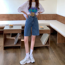 Load image into Gallery viewer, Cost-Effective 2021 New Straight Hong Kong Style Cattle High Waist Jeans Woman Plus Size Jean Short Women Pants Sexy Summer New