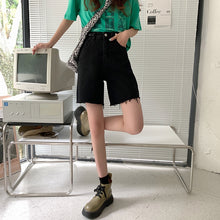 Load image into Gallery viewer, Cost-Effective 2021 New Straight Hong Kong Style Cattle High Waist Jeans Woman Plus Size Jean Short Women Pants Sexy Summer New