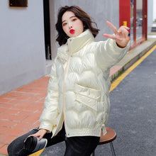 Load image into Gallery viewer, Cotton Padded Jacket Women Winter Bright Outerwear & Coats Solid Zip Up Thick Oversize Jackets for Women
