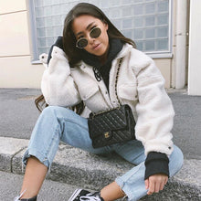 Load image into Gallery viewer, Cozy Faux Lambswool Fleece Jackets Women Autumn Winter Warm Fashion Coats Long Sleeve Casual Pocket Button Outerwear