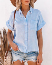 Load image into Gallery viewer, Elegant Summer Loose Women Tops Womens Blouses 3XL Short Sleeve Shirt Casual Cotton Turn-down Collar Ladies Blouses