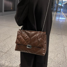 Load image into Gallery viewer, Embroidery Thread Big PU Leather Crossbody Bags for Women 2022 Hit Trend Branded Trending Chain Side Bag Shoulder Handbags