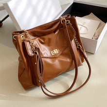 Load image into Gallery viewer, Embroidery Thread Big PU Leather Crossbody Bags for Women 2022 Hit Trend Luxury Brand Fashion Chain Side Bag Shoulder Handbags