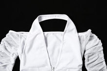 Load image into Gallery viewer, Fashion Mesh Shirt Femme Halter V-Neck Top Women T-Shirts Female Sexy Tshirt Off The Shoulder Zipper Streetwear Party Tops 2022