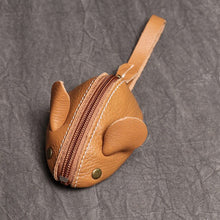 Load image into Gallery viewer, Genuine Leather Coin Purse Creative Cute Mouse Storage Bag Trend Zipper Pocket Men Women Portable Wallets Children's Key Bags
