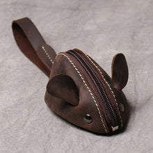 Load image into Gallery viewer, Genuine Leather Coin Purse Creative Cute Mouse Storage Bag Trend Zipper Pocket Men Women Portable Wallets Children's Key Bags