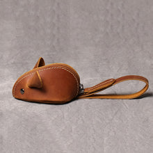 Load image into Gallery viewer, Genuine Leather Coin Purse Creative Cute Mouse Storage Bag Trend Zipper Pocket Men Women Portable Wallets Children's Key Bags