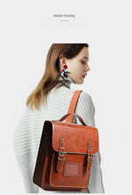 Load image into Gallery viewer, Genuine Leather Women's Backpack British College Style Handbags 14" Laptop Bag Fashion Retro Computer Backpack Student Schoolbag
