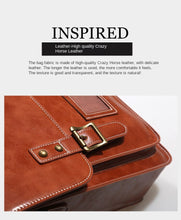 Load image into Gallery viewer, Genuine Leather Women's Backpack British College Style Handbags 14" Laptop Bag Fashion Retro Computer Backpack Student Schoolbag