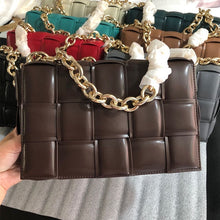 Load image into Gallery viewer, Golden Metal Chain PU Crossbody Messenger Bags Luxury Women Bags Designer Female Trend Plaid Shoulder Bag Lady Purse and Handbag