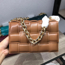 Load image into Gallery viewer, Golden Metal Chain PU Crossbody Messenger Bags Luxury Women Bags Designer Female Trend Plaid Shoulder Bag Lady Purse and Handbag