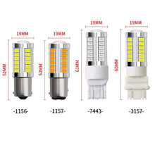 Load image into Gallery viewer, 1 PCS PY21W P21/5W 1156 Ba15s 1157 Bay15d For Car LED Bulbs Turn Signal Light 12V 33SMD 7000K White Brake Reverse Parking Lamps