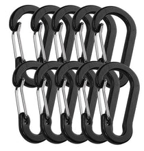 Load image into Gallery viewer, 10Pcs/Set Carabiners Aluminum Alloy D Carabiner Spring Snap Clip Hooks Keychain Climbing Carabiner for Keys Camping Tools