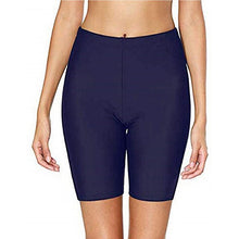 Load image into Gallery viewer, High Waist Swim Shorts For Women Summer Long Leg Swimsuit Swimwear Pants Black Blue Bikini Bottoms Beach Wear