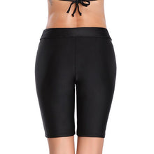 Load image into Gallery viewer, High Waist Swim Shorts For Women Summer Long Leg Swimsuit Swimwear Pants Black Blue Bikini Bottoms Beach Wear