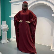 Load image into Gallery viewer, Hooded Abaya Muslim Women Prayer Garment Hijab Dress Arabic Robe Overhead Kaftan Khimar Jilbab Eid Ramadan Gown Islamic Clothes
