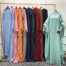Load image into Gallery viewer, Hooded Abaya Muslim Women Prayer Garment Hijab Dress Arabic Robe Overhead Kaftan Khimar Jilbab Eid Ramadan Gown Islamic Clothes