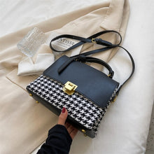 Load image into Gallery viewer, Houndstooth Designer Small PU Leather Crossbody Bags with Short Handle for Women 2021 hit Lady Shoulder Purses and Handbags
