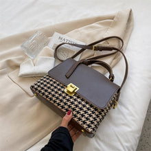 Load image into Gallery viewer, Houndstooth Designer Small PU Leather Crossbody Bags with Short Handle for Women 2021 hit Lady Shoulder Purses and Handbags
