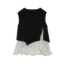 Load image into Gallery viewer, Japanese 2022 Summer New Women Tops Fashion Simple Solid Ruffles Sleeveless Sweaters Office Ladies Elegant Loose Pullovers