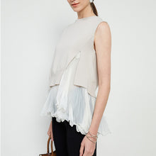 Load image into Gallery viewer, Japanese 2022 Summer New Women Tops Fashion Simple Solid Ruffles Sleeveless Sweaters Office Ladies Elegant Loose Pullovers