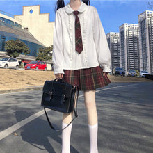 Load image into Gallery viewer, Japanese JK Blouses for Women Long Sleeve White Tops Uniform Femme Sweet Fungus Edge Cute Shirts Spring 2022 Mori Girl