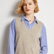 Load image into Gallery viewer, Korean Fashion Autumn 2021 Wool  Knitted Women's Vests  Loose Y2k Top Pullover Casual Pure Color Cashmere Sweaters Ladies
