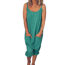 Load image into Gallery viewer, Korean Style Summer Casual Loose Baggy Strap Jumpsuit Sexy Sleeveless Pocket Women Rompers Fashion Harem Pants Playsuit Overalls