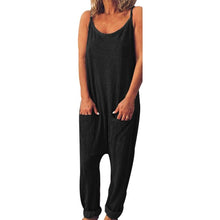 Load image into Gallery viewer, Korean Style Summer Casual Loose Baggy Strap Jumpsuit Sexy Sleeveless Pocket Women Rompers Fashion Harem Pants Playsuit Overalls