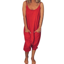 Load image into Gallery viewer, Korean Style Summer Casual Loose Baggy Strap Jumpsuit Sexy Sleeveless Pocket Women Rompers Fashion Harem Pants Playsuit Overalls