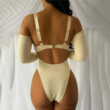 Load image into Gallery viewer, Ladies New Summer Bodysuit Spaghetti Strap Slim Long Sleeve Bodycon 2021 Sexy Women Fashion Solid Backless Knitted Rompers