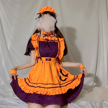 Load image into Gallery viewer, Lolita Plus Size Women Maid Outfit Anime Long Dress Yellow Ruffles Apron Dress Lolita Dresses Cafe Costume Cosplay Costume