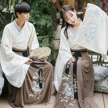 Load image into Gallery viewer, Men Women Hanfu Chinese Traditional Tang Suit Tops Skirt Cardigan Japanese Samurai Cosplay Costume Kimono Dress Yukata Robe Gown