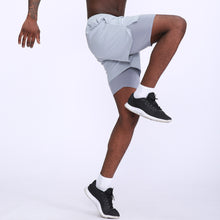 Load image into Gallery viewer, Men's 2 in 1 Sport Shorts Quick-Dry Breathable Pockets Short Pants for Basketball Running Gym Fitness Beach Shorts