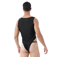 Load image into Gallery viewer, Mens Fitness Exercise Sportswear Solid Color Sleeveless Zipper Front Bodysuit Nightwear Casual U Neck High Cut Jumpsuits Leotard