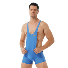 Load image into Gallery viewer, Mens One-piece Wrestling Singlet Bodysuit Fitness Workout Gym Sportswear Stretchy Scoop Neck Sleeveless Skinny Jumpsuits Leotard